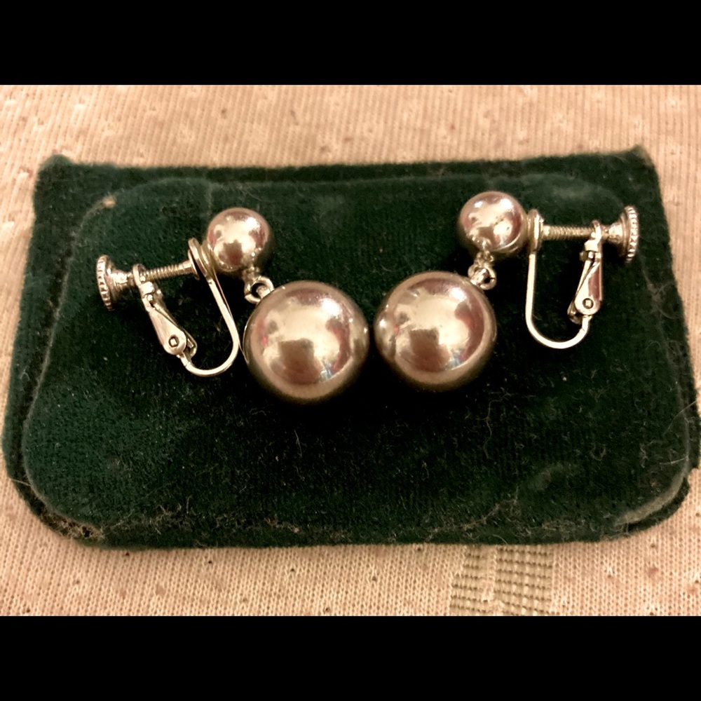 Antique gold ball earrings